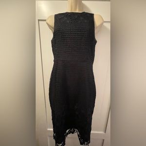 Dress with Lace overlay - Navy